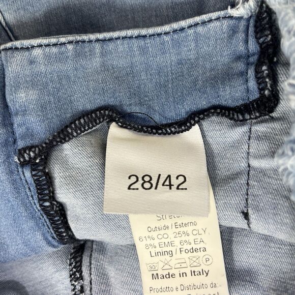 SHAFT Raw Edge Waist Belt With Zip Denim Flared Bell Bottom Italian Size US 6 - Picture 8 of 14